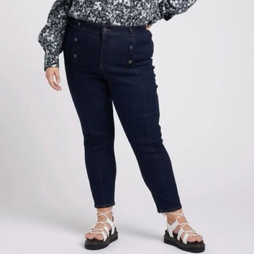 ERDEM x Universal Standard Poppy High Rise Sailor Skinny Dark Wash Jeans Size 20